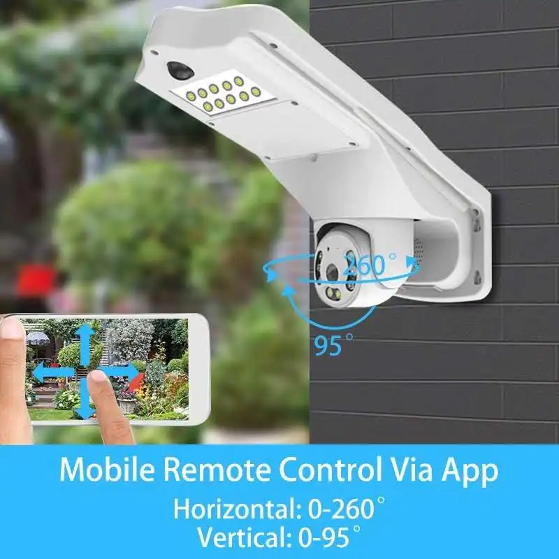 2MP 1080P Day Night Full Color Wireless PTZ IP Camera Motion Detection Lamp Courtyard Shine Light Alarm Surveillance Camera