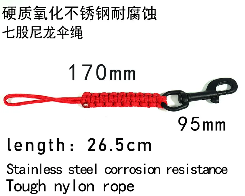 Single End Bolt Snap Hook Lanyard Outdoor Climbing Diving Lanyard Accessories Anti-lost  Safety Rope Survival Belt Hanging Buklt