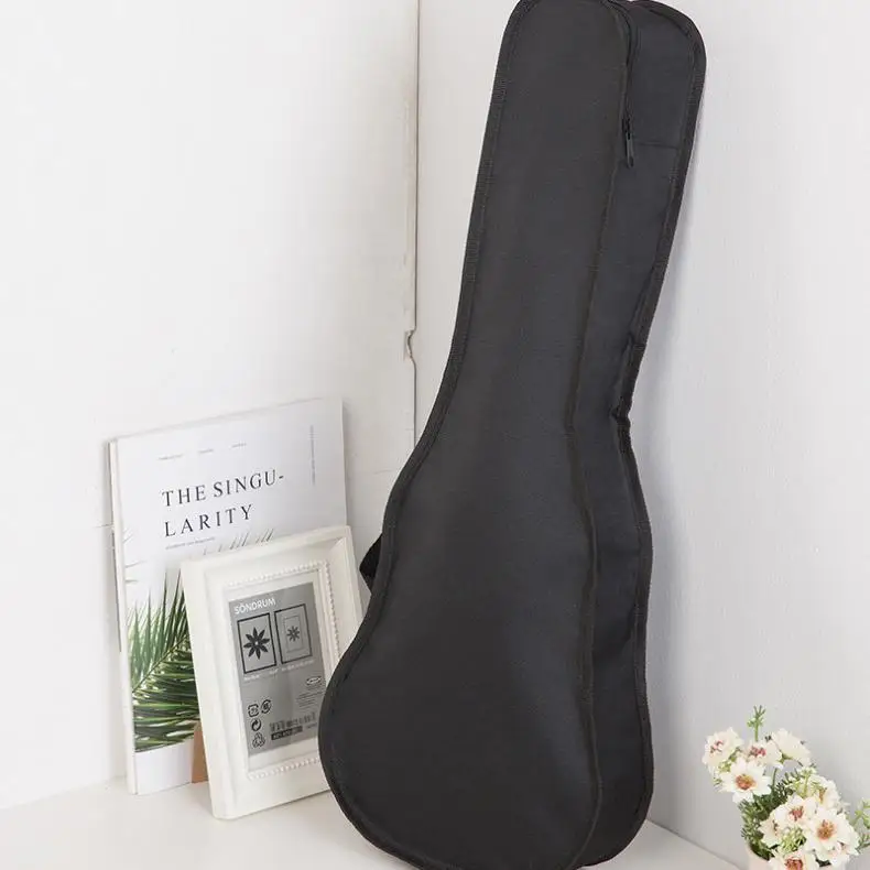 21 Inch Black Portable Ukulele / Guitar Bag Soft Case 600D Oxford Fabric Monolayer Bag Single Shoulder Backpack Padded