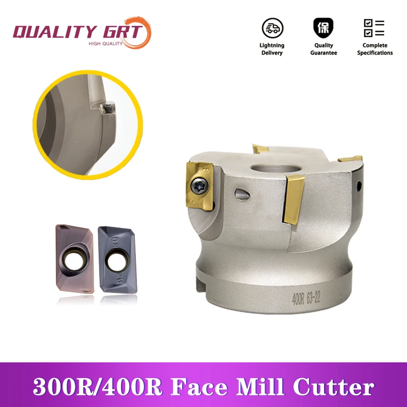 

Q.Grt BAP Cutter 300R/400R 40-22-4T 50-22-5T 63-22-5T Right Angle Face Mill Cutter APMT1135/1604 Carbide Inserts CNC MillLathe