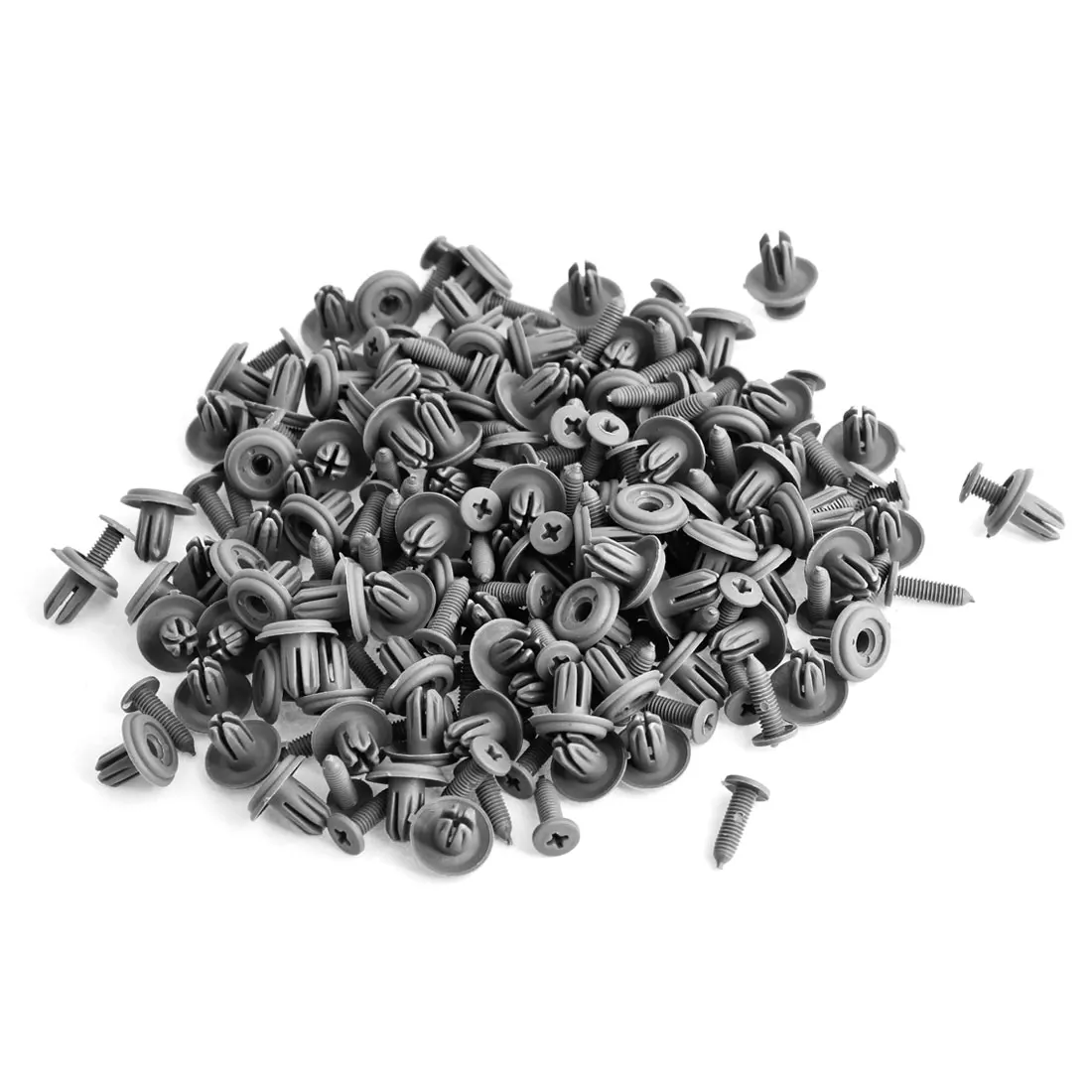 X Autohaux 10/50/100pcs Auto Gray Bumper Fender Plastic Rivets Retainer Clip Fit Hole 6/7/8/9mm Repairs Tools Car Accessories