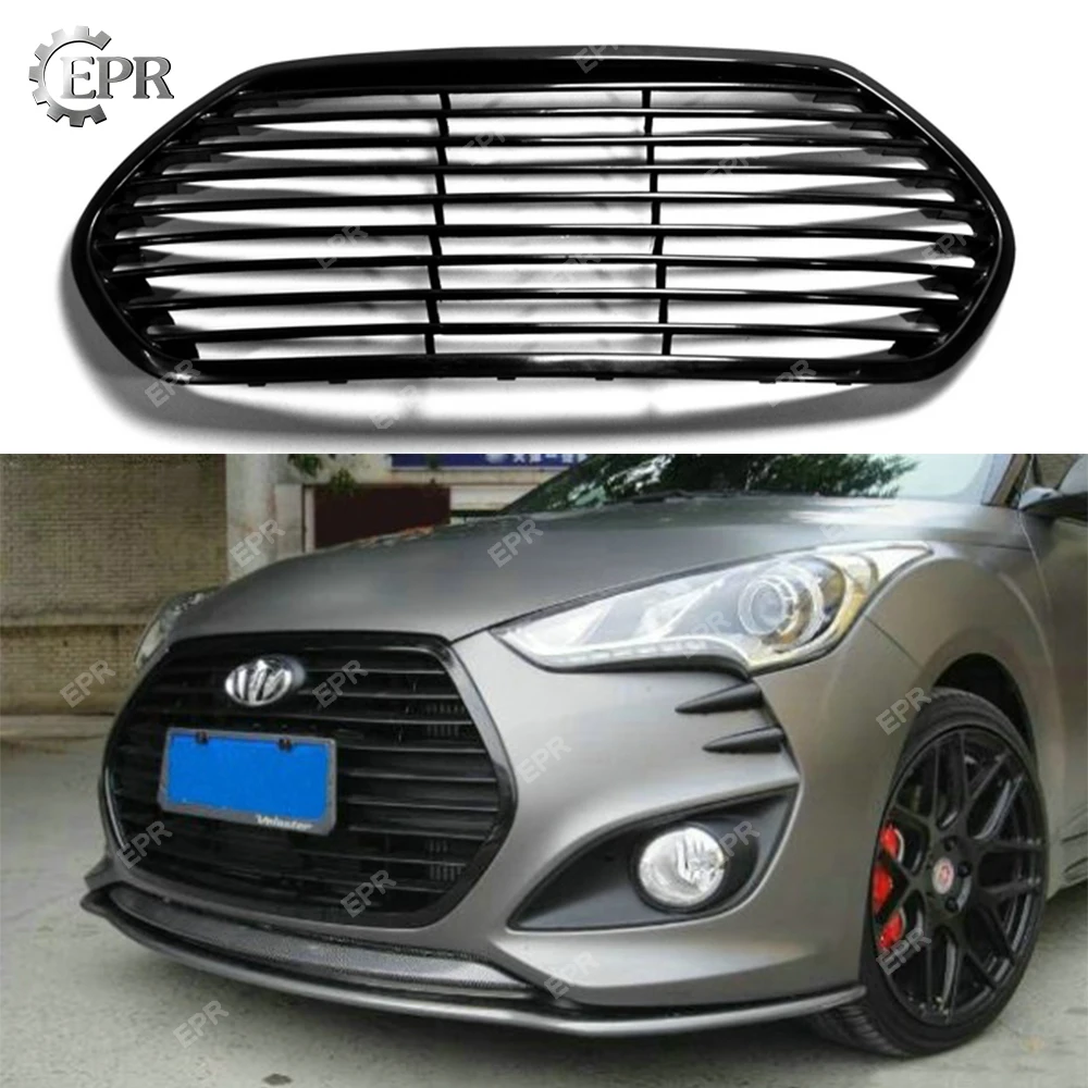 Carbon/FRP Front Grill For Hyundai Veloster Glass Fiber Devil Mouth Front Grill Body Kit Tuning Accessories For Veloster