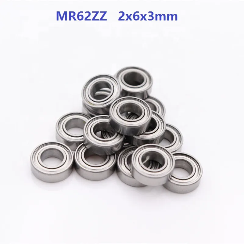 

50pcs/100pcs/500pcs MR62ZZ MR62 ZZ MR62Z 2x6x3mm Miniature deep groove ball bearing double shielded 2*6*3mm