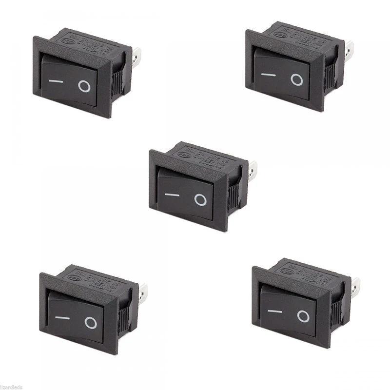 10Pcs Auto Car Truck Boat Round Rocker DC 12V 16A 2-Pin ON/OFF Toggle SPST Switches Rocker Switch 10*15mm