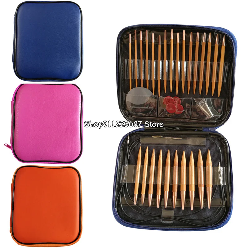 

Knitting Needles Set 13 Sizes Interchangeable Circular Bamboo Crochet Hook Sweater Sewing Needle Weaving DIY Knitting Tools Kit