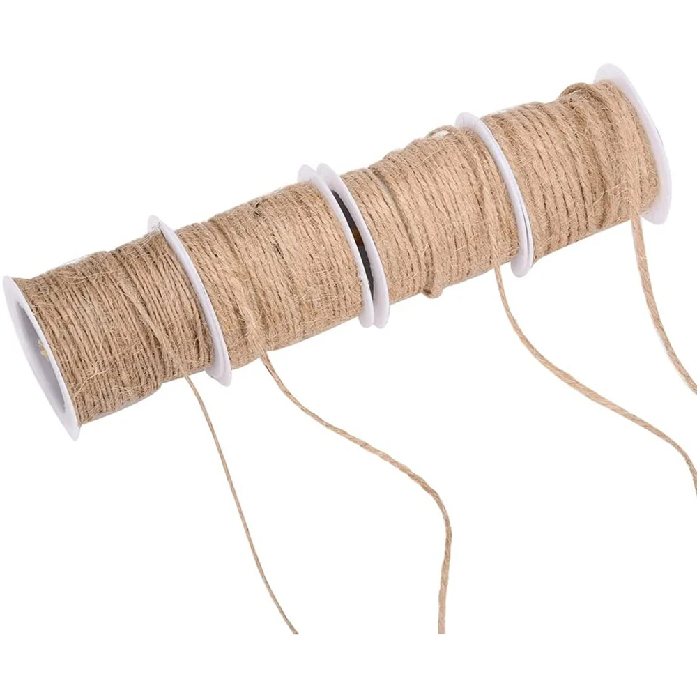 5-15m/roll Natural Jute Twine Burlap String Hemp Rope Party Wedding Gift Wrapping Cords Thread DIY Florists Craft Decoration