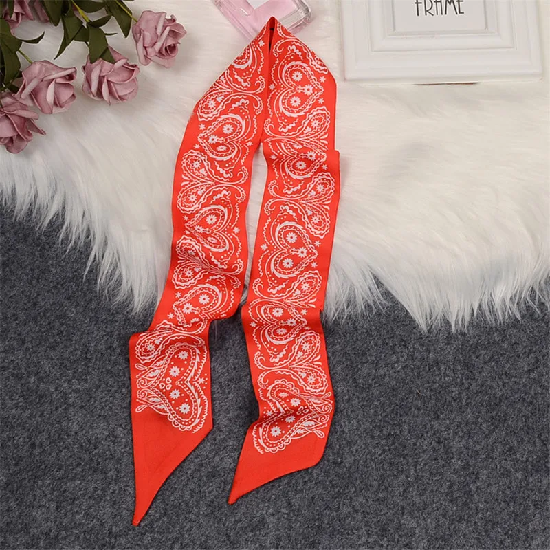 Blue Lion And Python Luxury Brand Scarf Women Silk Scarf Bag Hair Skinny Scarf 2023 Design Wrist Towel Foulard Femme Headband