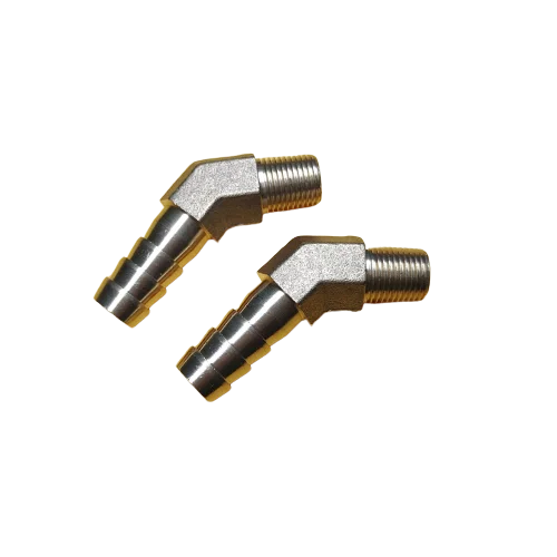 2 pcs Brass Hose Male thread Barb Fitting Elbow 45 Degree PT 1/4\