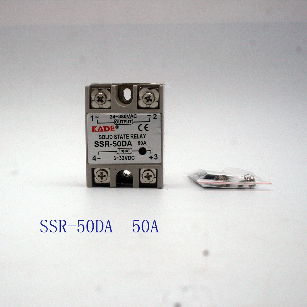 SSR -10DA/25DA/ 40DA/50DA DC Control AC SSR White Shell Single Phase Solid State Relay