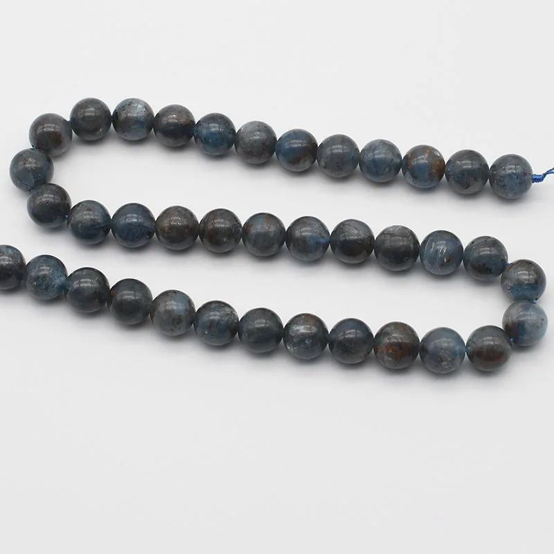 10mm Natural smooth Optimized kyanite round stone beads for DIY Bracelet Necklace Strand 15''