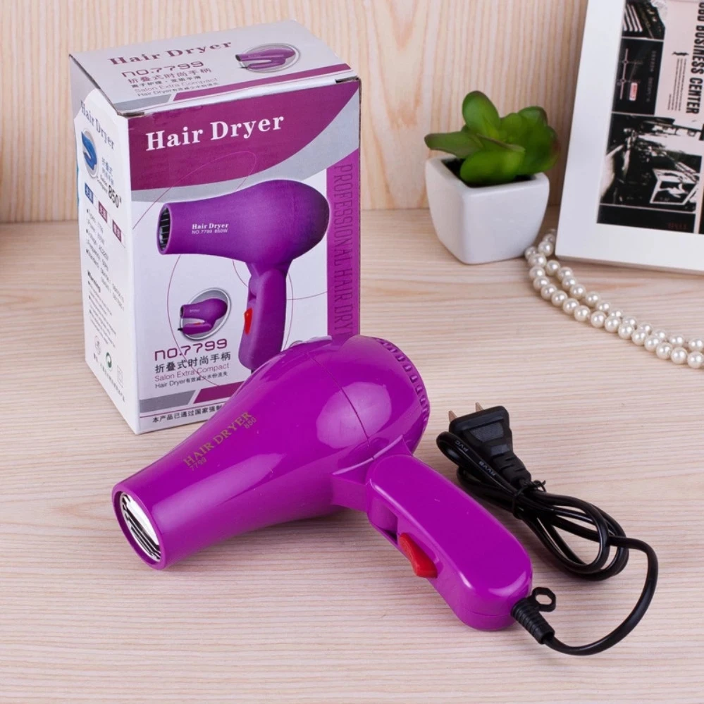 Mini Professional Hair Dryer Collecting Nozzle 220V EU Plug Foldable Travel Household Electric Hair Blower