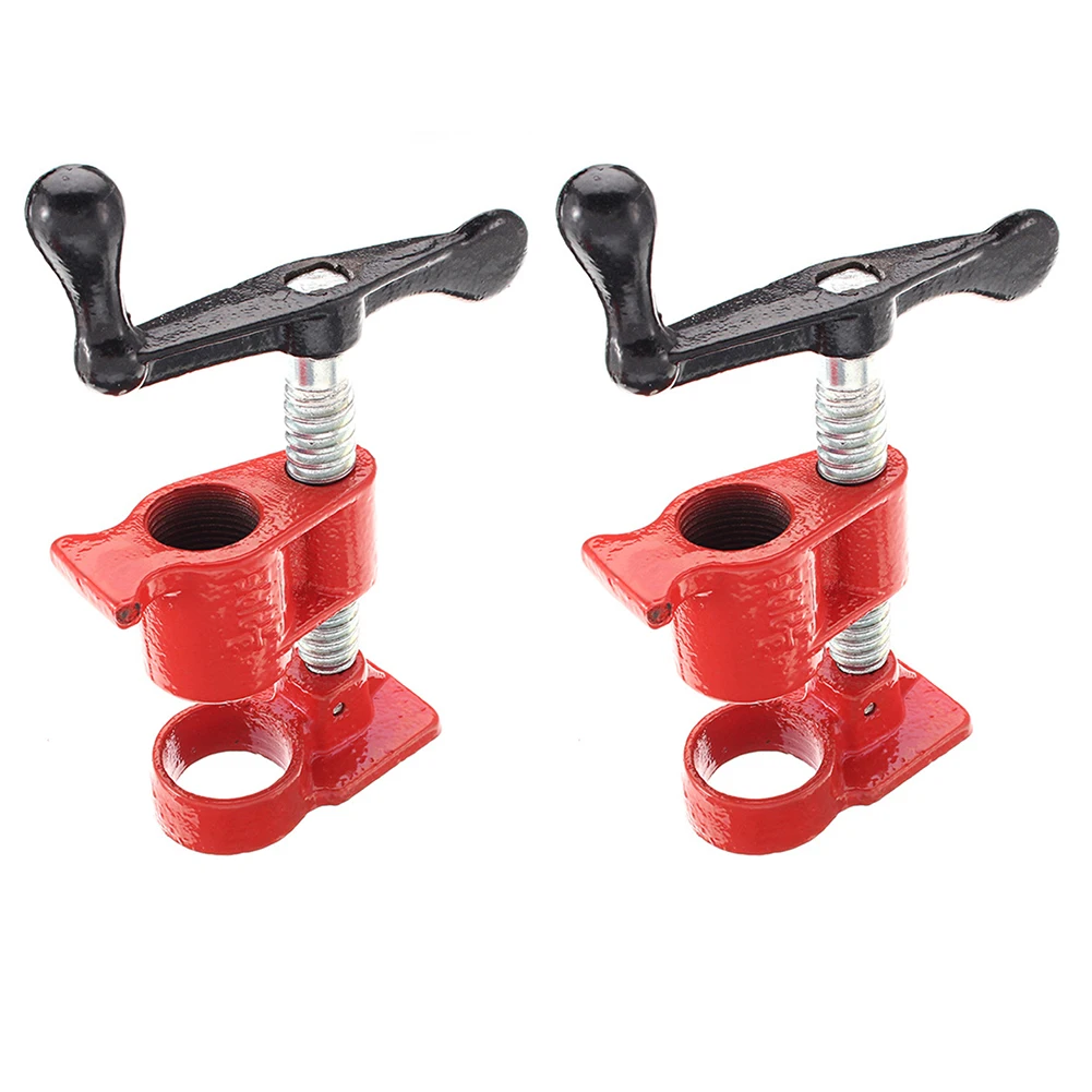 1/2 3/4 Inch Pipe Clamp for Wood Gluing Pipe Fixture Hand Crank Fixed Workbench Woodworker Tool Kits Accessories