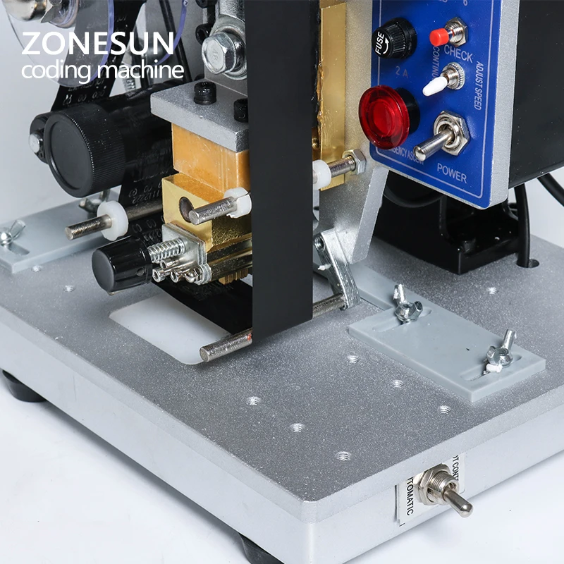 Imagem -05 - Zonesun-impressora Semi-automática Codificação de Fita Data Código Quente Impressora Código Quente