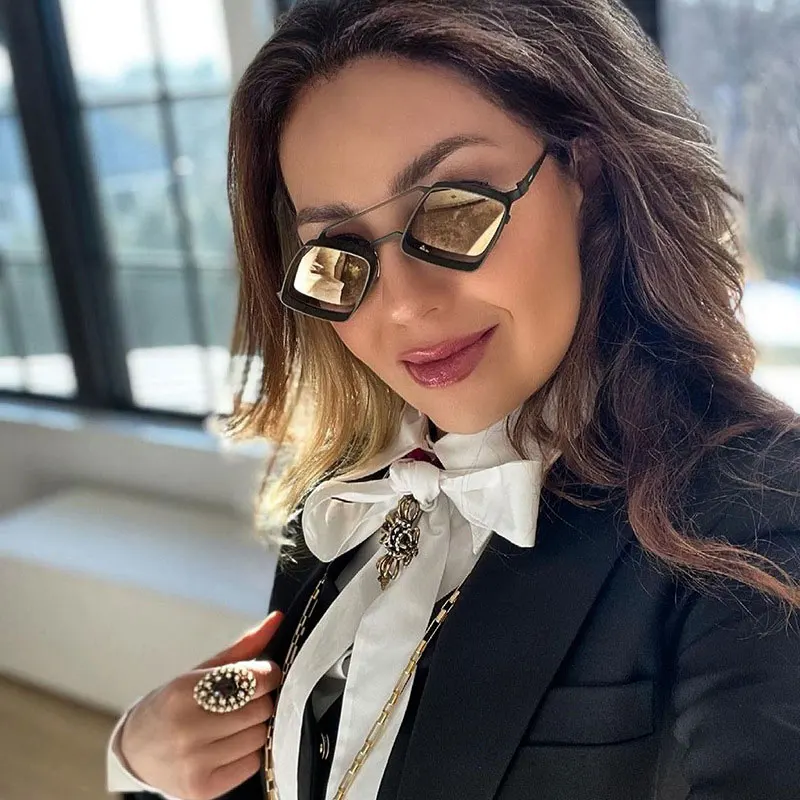 Mimiyou SteamPunk Hohle Rhombus-Sonnenbrille für Herren, Retro-Legierungs-Sonnenbrille für Damen, modische Brillen, Marke UV400, Brillen, Sonnenbrillen – Detail 3