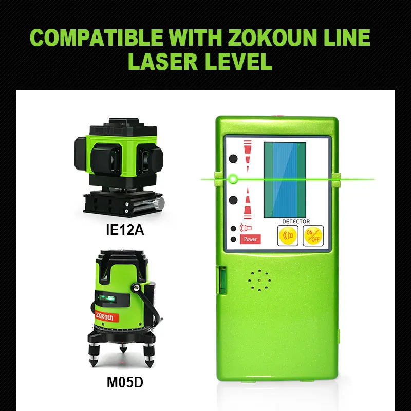 ZOKOUN Green Laser level / Line laser/ construction level / Infrared Level / cross line laser level receiver OR detector