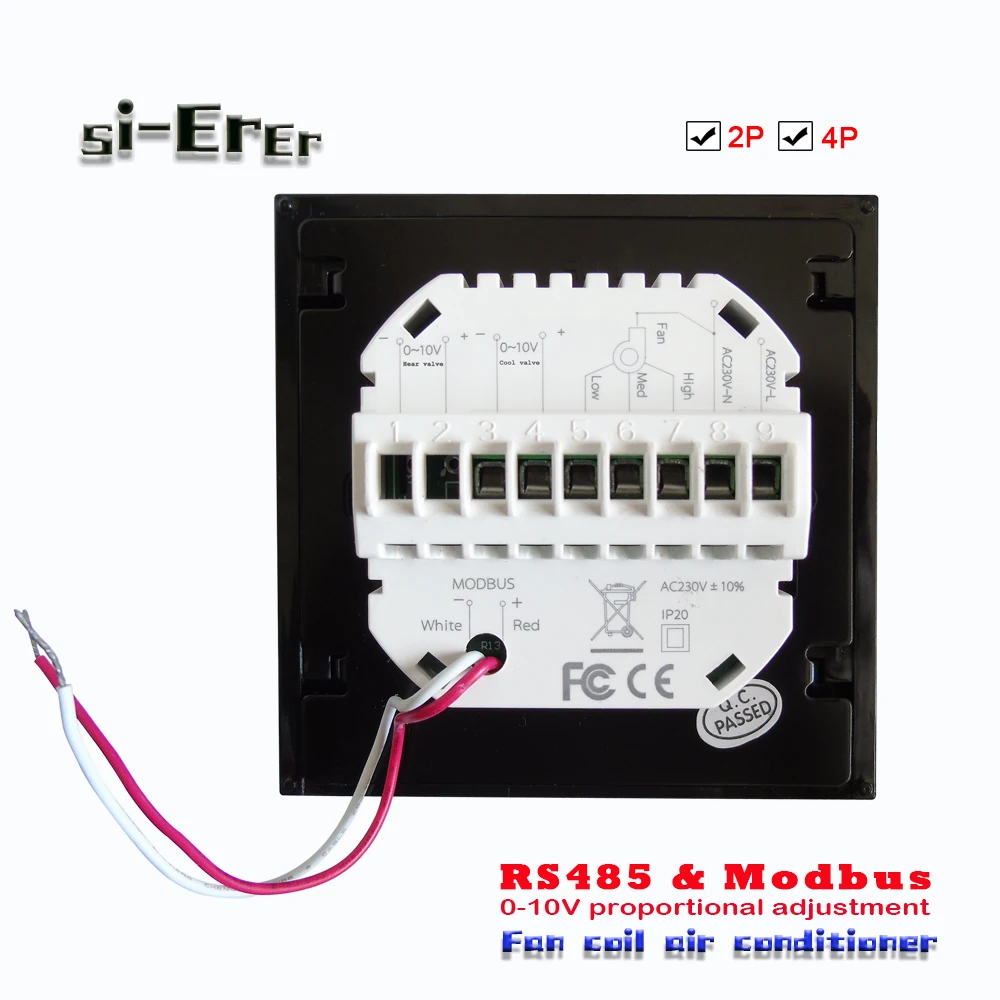 4pipe 2pipe Air Conditioning Type thermostat RS485&Modbus Application Programming Interface for regulated 0-10V proportional