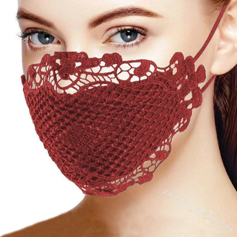 Women Lace Mask Reusable Breathable Safe Protection Face Masks Halloween Cosplay Reusable Mouth Halloween Cosplay Props