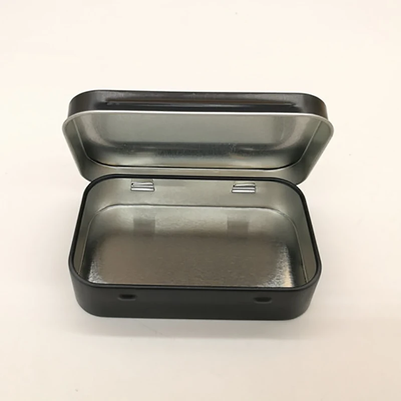 Promotion! 95x60x21mm Black Tin Box Black Metal Box With Matte Candy Box Small Box