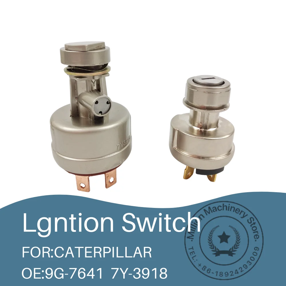 

9G-7641 7Y-3918 Lgntion Switch System for CATERPILLAR 4 Terminals 6 Wire Excavator Accessories 2pc Key Preheating Function