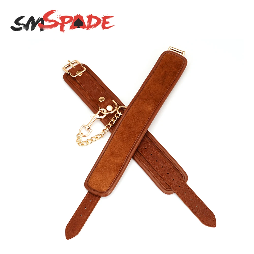 SMSPADE أصفاد جلدية للكاحل BDSM عبودية الوثن الرقيق الجنس لعب للأزواج أصفاد القيود عدة المثيرة الكبار ألعاب الجنس متجر