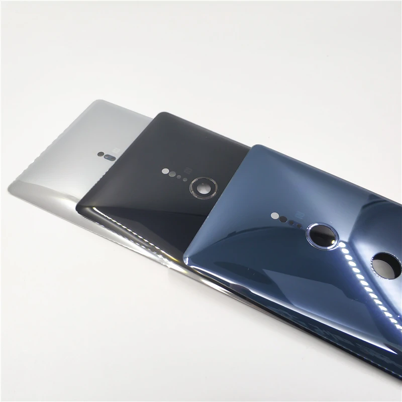 Новинка для Sony Xperia XZ2 H8216 H8266 H8276 H8296, керамическое стекло, задняя крышка батарейного отсека, корпус задней двери с объективом камеры