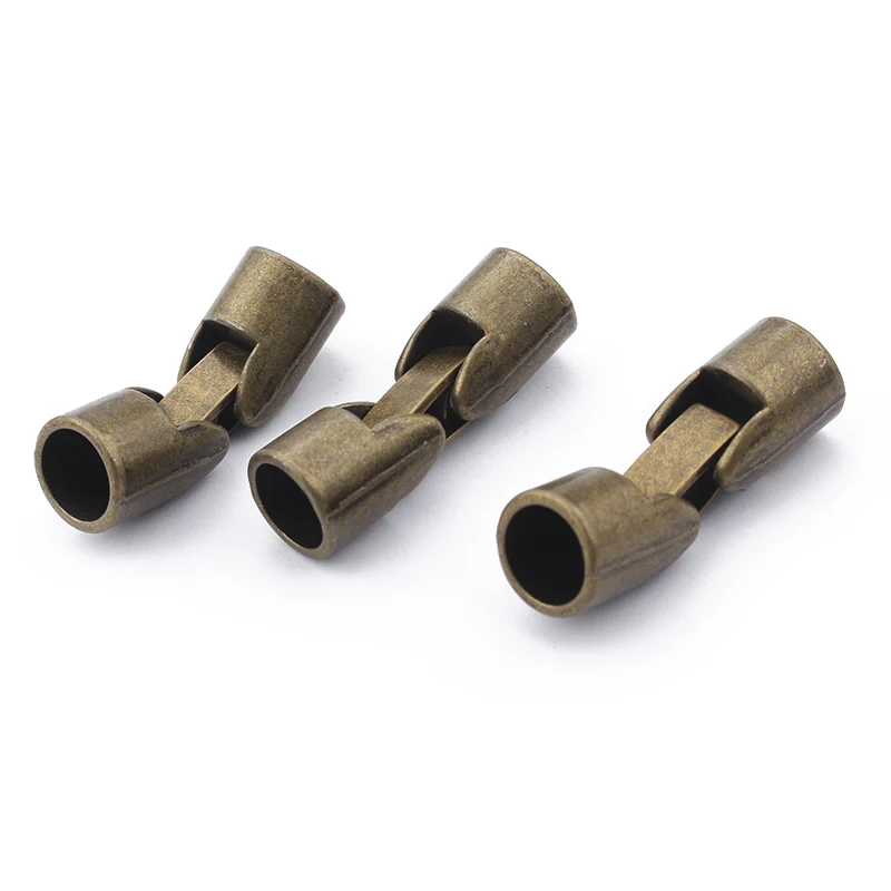 5sets Antique Silver 8mm Cord End Snap Clasps For 8mm Round Leather Bracelet Connector Jewelry Findings Accessories
