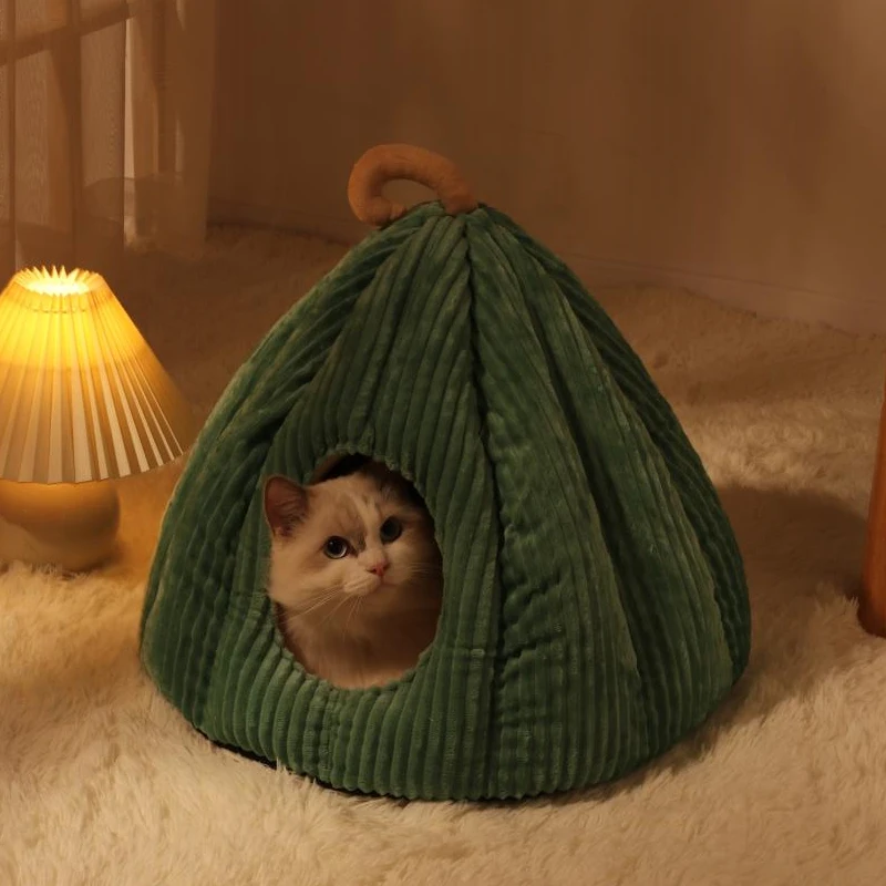 Hot Sell Cat Bed Warm Pet Basket Cozy Dog House Kitten Lounger Cushion Cat House Tent For Small Dog Mat Washable Cave Pets Beds