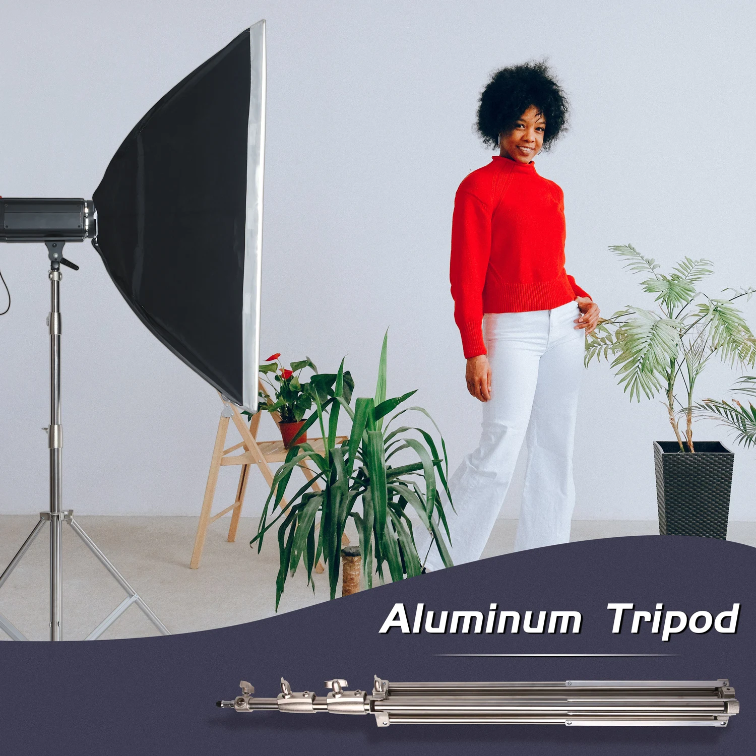 280cm Tripod Stainless Steel Light Stand With Wheels Air Pressure For Camera Ring Light Live Youtube Cellphone Video Photography