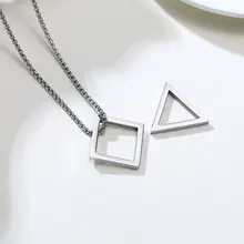 Men's Geometric Necklace Square Triangle #5