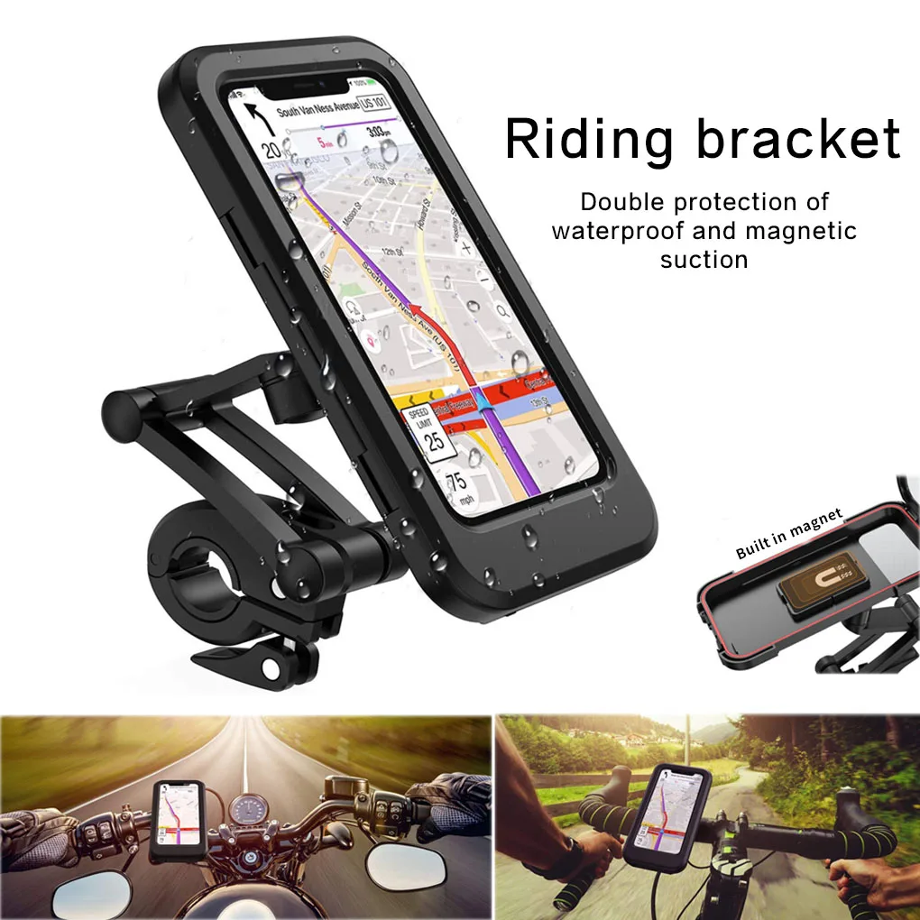 Universal Mobile Phone Holder for Motorcycle Bicycle GPS Bike Cellphone Holder 360°Swivel Adjustable Waterproof Phone Stand