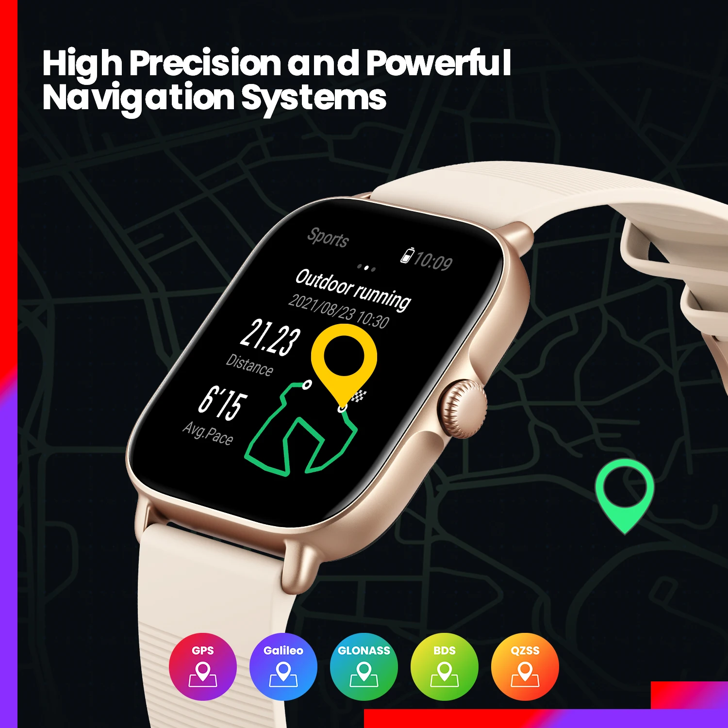 Amazfit-reloj inteligente GTS 3 GTS3 GTS-3, dispositivo resistente al agua hasta 5 ATM, con GPS integrado y monitoreo de ciclo para Android e IOS