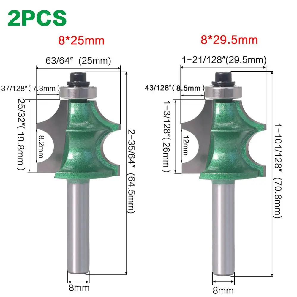 1pcs 8 millimetri Shank Disegno Linea di Router Bit per Legno Con Cuscinetto Strumenti di Lavorazione Del Legno