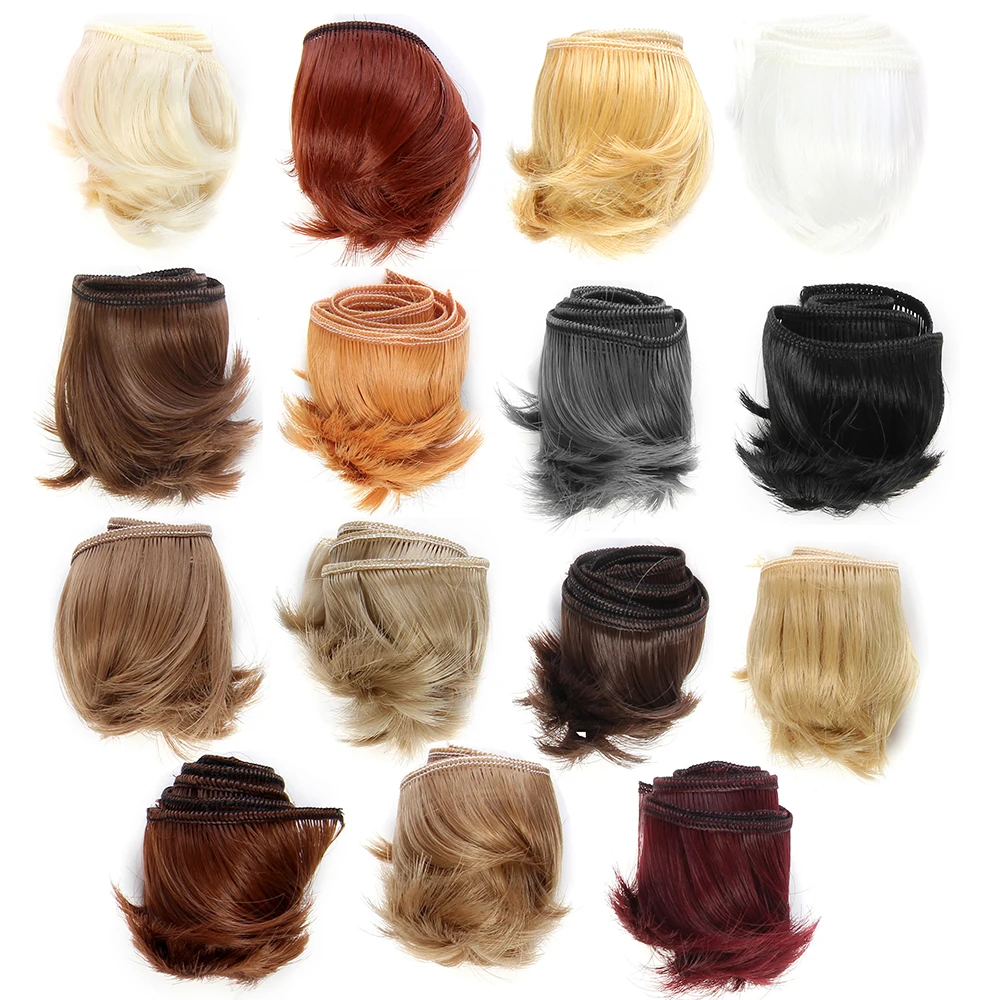 Mini Tresses de Couleur Noire, Blanche et Brune de 5cm, Matériel pour Perruque de Cheveux pour 1/3 1/4 BJD, Accessoires de Beurre à Haute Température