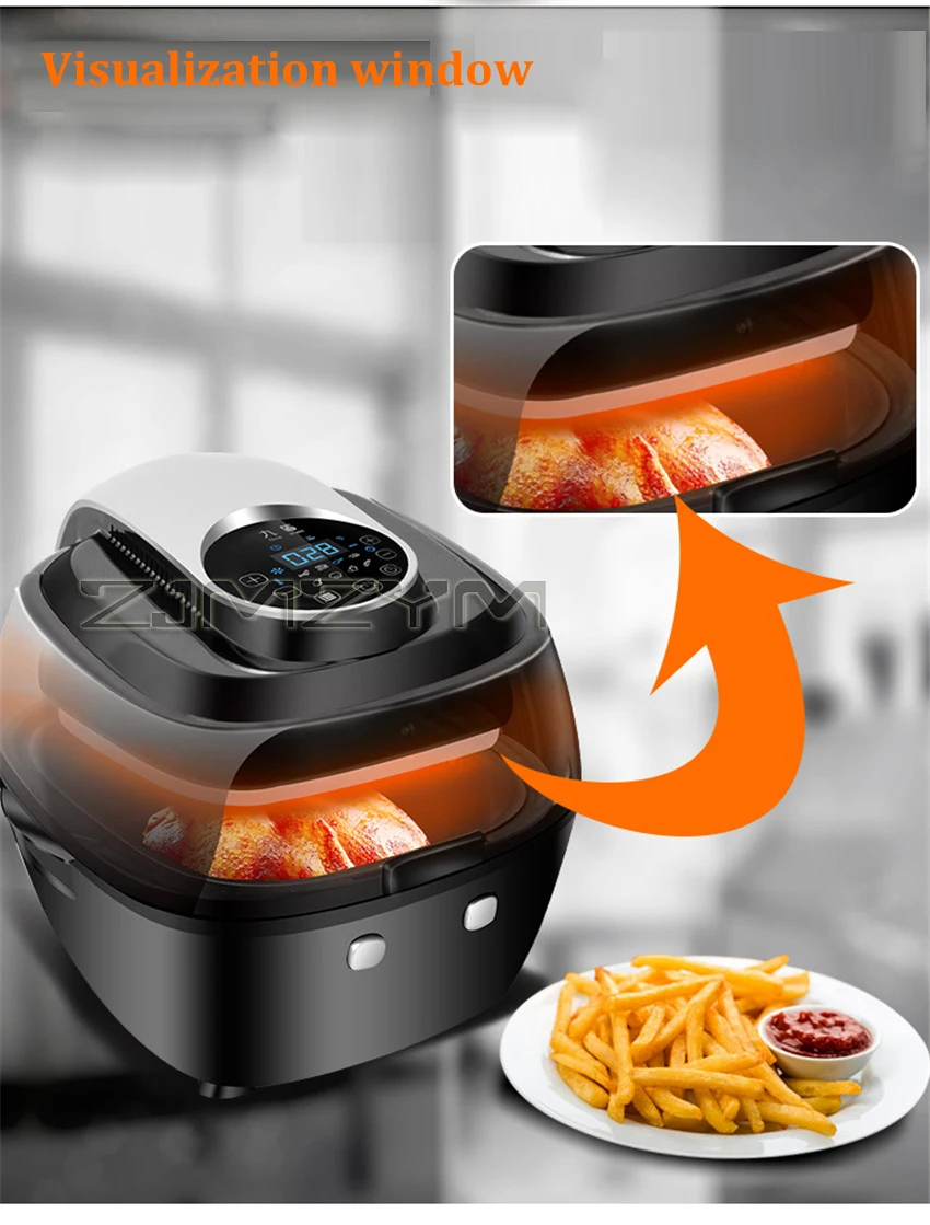 Freidora de aire multifunción, 6,5 L, sin aceite, inteligente, saludable, para Pizza, con pantalla táctil LCD, herramientas de cocina