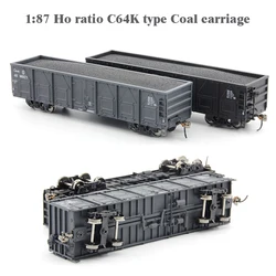 1:87  Ho ratio C64K type  Coal carriage  Train car model Body number random