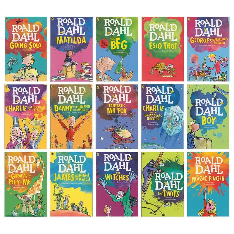 16 Books/Set Roald Dahl Collection Children's Literature English Picture Novel Story Book Set Early Educaction Reading for Kid