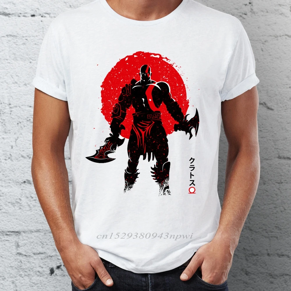 Men\'s T Shirt Kratos God of War Under the Sun Artsy Gaming Mens Tshirt Hip Hop Streetwear New Arrival Male Clothes