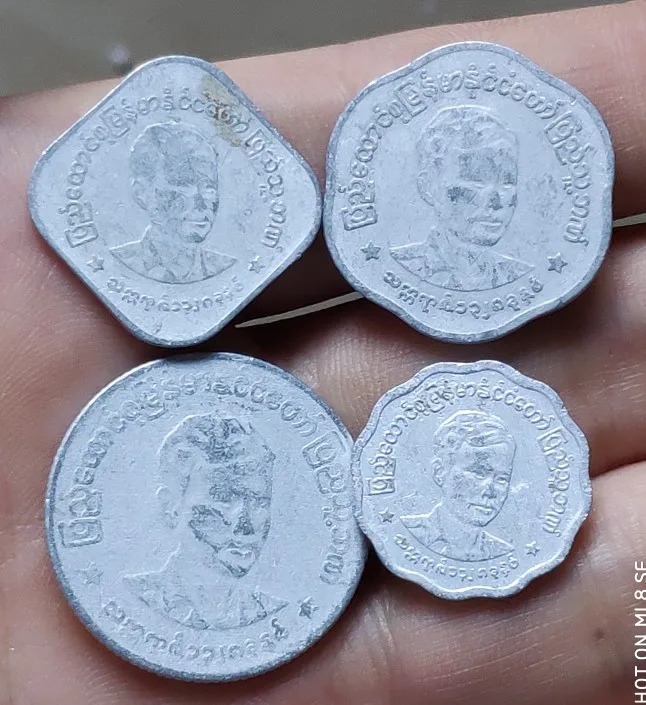 4 PCS SET Burma ,100% Real Genuine Comemorative Coin,Original Collection