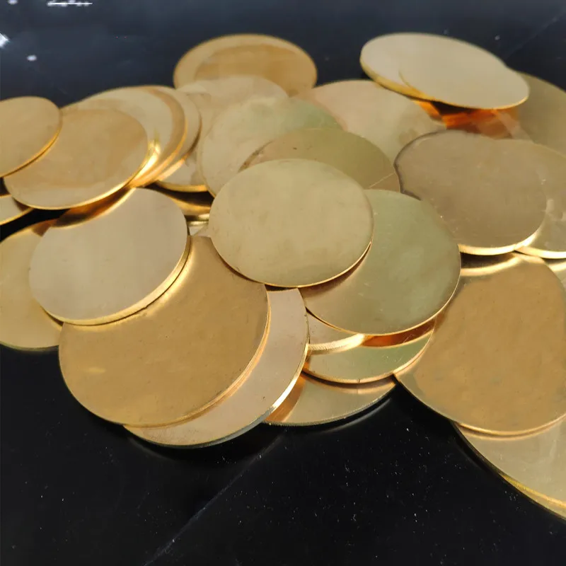 Messing Disc Runde Platte Blatt H62 Kupfer Legierung Solide Kreis Schleifen Flocken Hohe Härte Gute Duktilität Folie Metallic Glanz