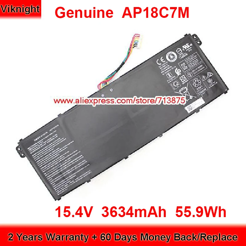 

Genuine AP18C7M Battery for Acer Spin 5 SP513-54N SF514-54GT SF514-54T-50R8 sf514-54t-5030 N20w1 N19H3 15.4V 3634mAh 55.9Wh