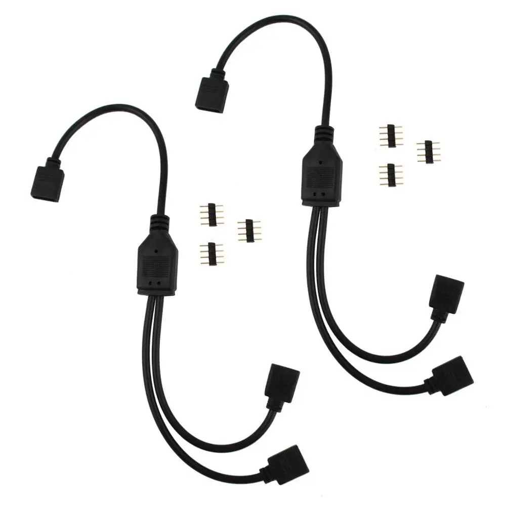 DC 12V 4PIN RGB Extension Cable Female To Male 1 To 2 3 4 Way Spliter Y Shape Extend Wire Cord For 5050 2835 RGB LED Strip