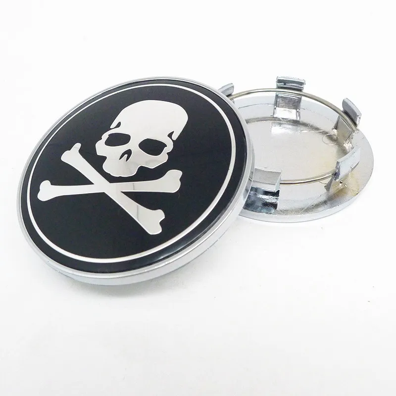 4pcs 69mm For Skull Car Wheel Center Hub Emblem Badge Cap Cover 65mm Sticker Auto Styling Accessories