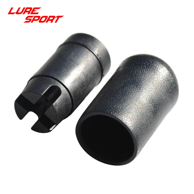 LureSport 3pcs Graphite Gimbal Rubber Butt Cover Rod Building Component Fishing Pole Repair DIY Accessory