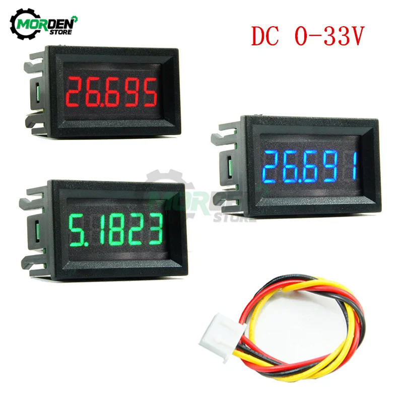 Voltímetro Digital com Display Digital de Alta Precisão Voltímetro e Voltímetro de Fios com Dígitos Medidor de Voltagem dc 033v 0.56