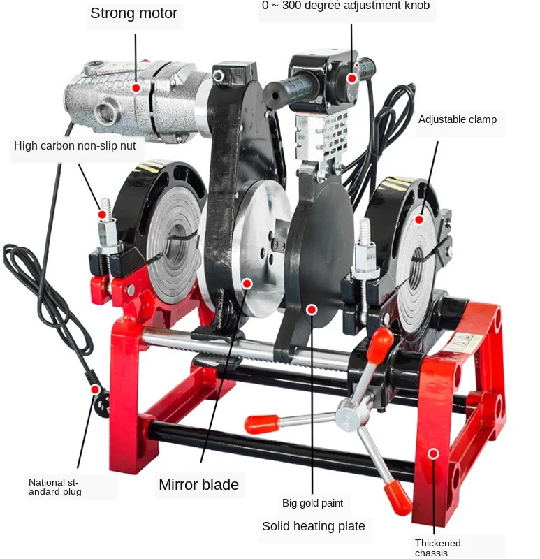 Manual Hot Melt Hydraulic Two Ring Docking Machine PE/ PPR/ PB/ PVDF Pipe Butt Welding Machine