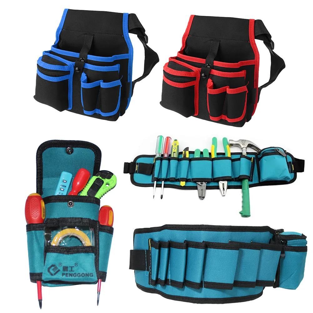 Multipurpose Waist Pockets Wear-Resisting Electrician Tool Bag Organizer Carrying Pouch Big Capacity Belt Waist Pocket Case Bag