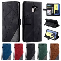 Leather Case on For Coque Samsung Galaxy J6 2018 Case Flip Cover na for Fundas Samsung J6 2018 Phone Cases Galaxy J8 2018 Etui