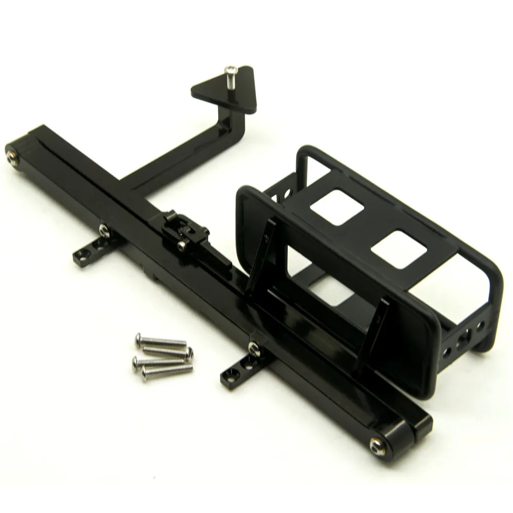 AXSPEED Aluminum Rear Bumper with Spare Tire Carrier Rack for D90 D110 1/10 RC Crawler Car Upgrade Parts