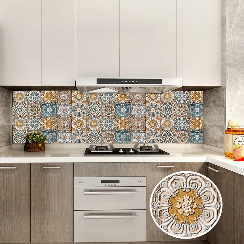 الاسباني نمط الرجعية متجمد البلاط ملصقات جدار الطابق المطبخ سطح المكتب الحمام خلفية عدم الانزلاق الأرض الفن صور مطبوعة للحوائط