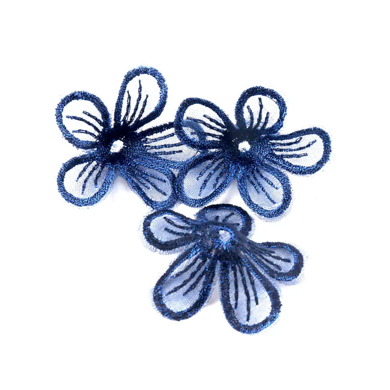 10pcs Beautiful Lace Flower Applique Trim Embroidered Lace Patches For Handmade Garment Accessories Decoration Sewing DIY 40mm